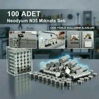 100 Lü 8x3mm Yuvarlak Neodyum Mıknatıs