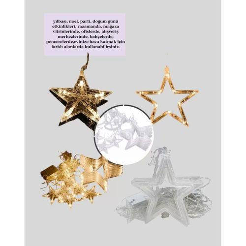 Yıldız Figürlü Perde Peri Led 3x3 Metre Dekoratif Işık