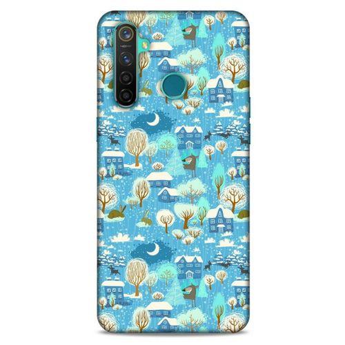 Oppo Realme 5 Pro Kılıf Snowix (33) Hybrid Kılıf Mavi Beyaz