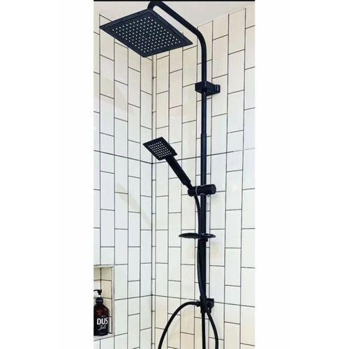 Siyah Kare Duş Seti, Tepe Yağmurlama Duş Başlığı, Ekstra Büyük Robot Duş Sistemi