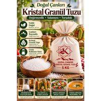 Doğal Çankırı Kristal Granül Kaya Tuzu 5 KG Değirmenlik Salamura Turşuluk