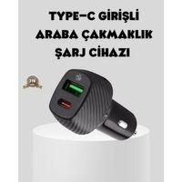 Araç Tipi Hızlı Şarj Adaptörü Type-c Pd Usb Çift Port Kompakt