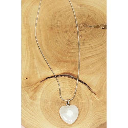 Pembe Kuvars Doğal Taşı Zincirli El Yapımı Kolye Uç: 2 cm Zincir: 20 cm Kutulu