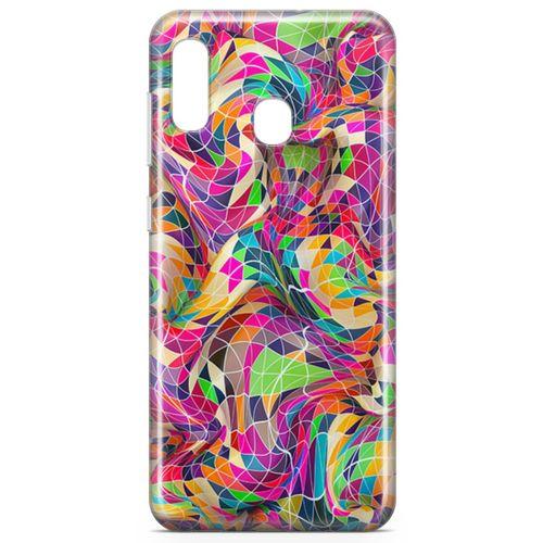 Samsung Galaxy A40 Kılıf Renkli Prizmalar 3d Arka Kapak Koruma Desenli Full Koruyucu