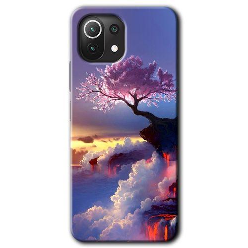 MRCİLETİSİM Xiaomi Mi 11 Lite Kılıf Kapak - Wash Red Wall +Hayalet Ekran Yandan Gözükmez