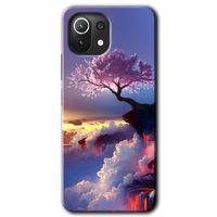 MRCİLETİSİM Xiaomi Mi 11 Lite Kılıf Kapak - Wash Red Wall +Hayalet Ekran Yandan Gözükmez