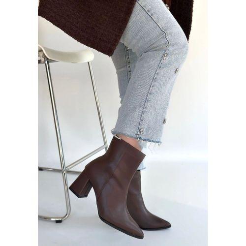 Oter Kahverengi Cilt Topuklu Bot