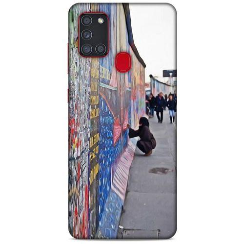 Samsung Galaxy A21s Kılıf Almanya (40) Fit Silikon Kılıf Berlin Duvarı