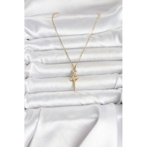 316L Çelik Zincir Gold Renk Kılıç Model Kadın Kolye