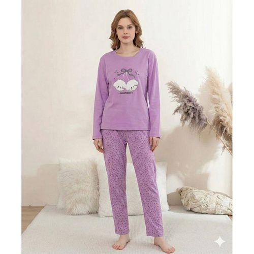 Boyraz 0351 Kadın Penye Uzun Kol Pijama Takımı