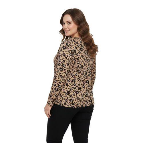 Kadın V Yaka Baskılı 2 Düğmeli Bluz BGL-ST05093