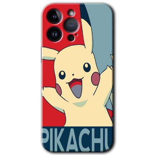 Potkal Hediye Fabrikası Potkal Hediye Fabrikası iPhone 14 Pro Kılıf HD Desen Baskılı Arka Kapak - Temperli Cam - Pikaçhu