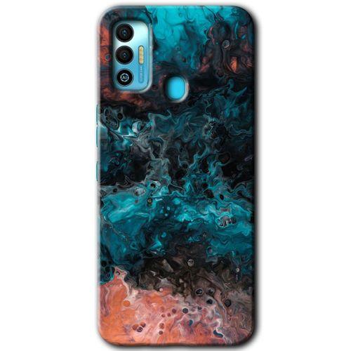 Tecno Spark 7T Kılıf HD Desen Baskılı Arka Kapak - Liquid Colorfull + Kırılmaz Cam
