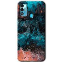 Tecno Spark 7T Kılıf HD Desen Baskılı Arka Kapak - Liquid Colorfull + Kırılmaz Cam