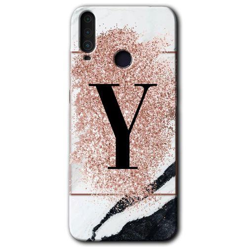 General Mobile GM 10 Kılıf HD Desen Baskılı Arka Kapak - Pembe Mermer Desenli Y Harfi