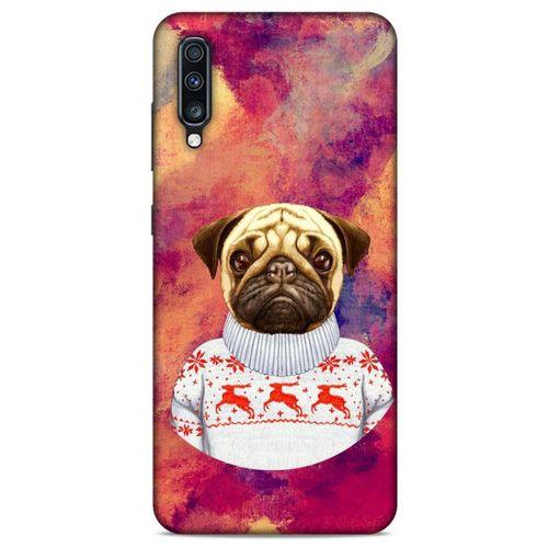 Samsung Galaxy A70 Kılıf Köpek Kıyafetleri (6) Silikon Kılıf Pug Kazak