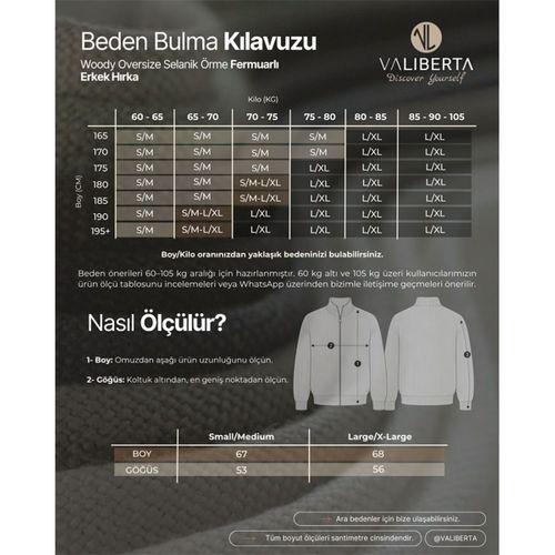 Woody Oversize Selanik Örme Fermuarlı Erkek Hırka- Kahve