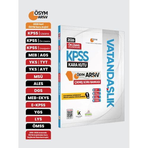 2026 KPSS Önlisans/Ortaöğretim VATANDAŞLIK Kara Kutu ÖSYM Çıkmış Çözümlü Soru Bankası Konu Özetli