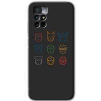 MRCİLETİSİM Xiaomi Redmi Note 11 4G Kılıf HD Desen Baskılı Arka Kapak+Temperli Cam - Avengers Minimalism