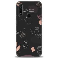 Oppo A31 Kılıf HD Baskılı Kılıf - Siyah Silüet + Tam Ekran Koruyucu