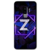 Samsung Galaxy S9 Plus HD Baskılı Kılıf + 9D Tam Ekran Koruyucu - Dark Neon Yaprak Z Harfi