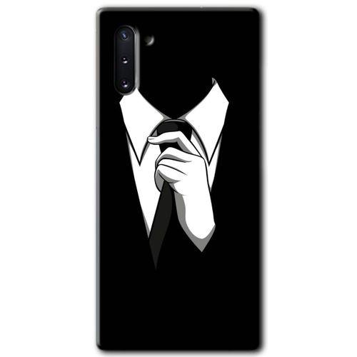 Galaxy Note 10 Kılıf HD Desen Baskılı Arka Kapak - Smokin + Kırılmaz Cam