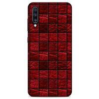 Samsung Galaxy A70 Kılıf Patchwork (12) Koruyucu Silikon Kırmızı Bordo