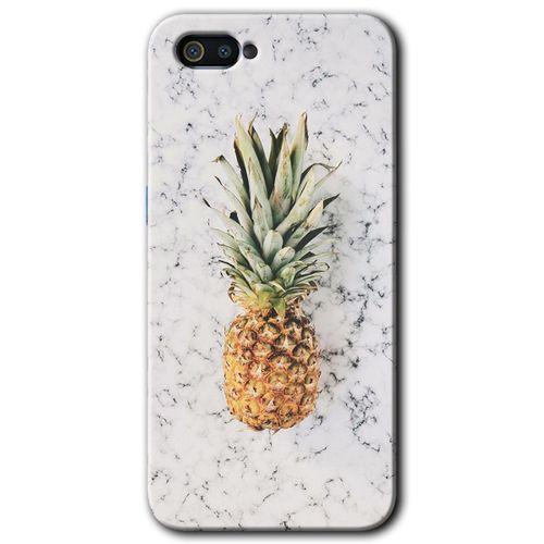 MRCİLETİSİM Realme C2 Kılıf HD Desen Baskılı Arka Kapak + Temperli Cam - Ananas
