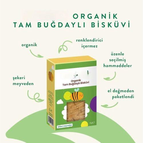 Organik Tam Buğdaylı Bisküvi 55gr