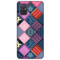 Samsung Galaxy A71 Kılıf Patchwork (39) Liquid Crystal Kılıf Şeker Pembe Bordo