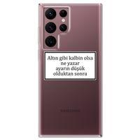 Galaxy S22 Ultra Kılıf HD Yazı Baskılı Silikon Arka Kapak - Yazı 3
