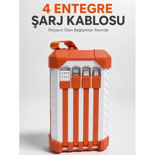 Yüksek Kapasiteli 60000 Mah Güç Bankası 22.5w Hızlı Şarj Type-c Usb Çıkışlı Dahili Kablolu Dijital Göstergeli