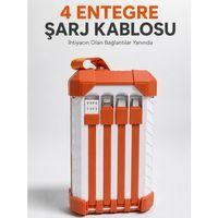 Yüksek Kapasiteli 60000 Mah Güç Bankası 22.5w Hızlı Şarj Type-c Usb Çıkışlı Dahili Kablolu Dijital Göstergeli