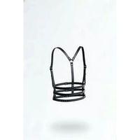 Siyah Kadın Kemer Deri Vücut Aksesuarı Çoklu Tokalı - Brf135