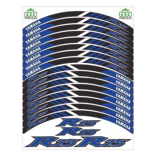 YAMAHA Yamaha Reflektör Mavi Baskı R25 Uyumlu 1 Set Jant Şeridi