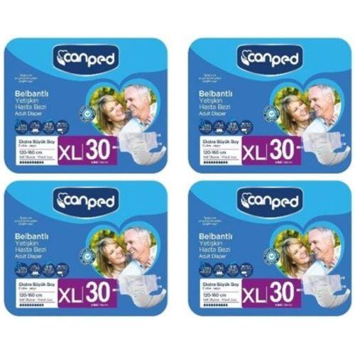 Canped Belbantlı Hasta Bezi Ekstra Büyük Boy XLarge 30'lu 4 paket / 120 adet