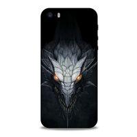 Apple Iphone 5S Kılıf Dragons (13) Silikon Kap Gri Ejderha