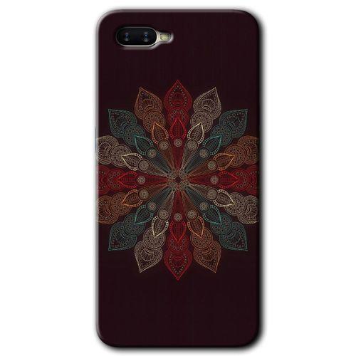 OPPO Oppo Rx 17 Neo Kılıf HD Desen Baskılı Arka Kapak + Temperli Cam - Mandala Flower Wal