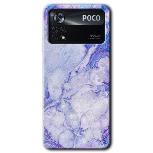 Xiaomi Poco x4 Pro HD Baskılı Kılıf + 9D Tam Ekran Koruyucu - Spots Lilac