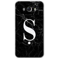 Potkal Hediye Fabrikası Samsung Galaxy J7 2016 Kılıf HD Desen Baskılı Arka Kapak - Siyah Mermer Desenli Ş Harfi