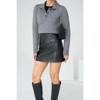 Polo Yaka 3 Düğmeli Kazak - Gri