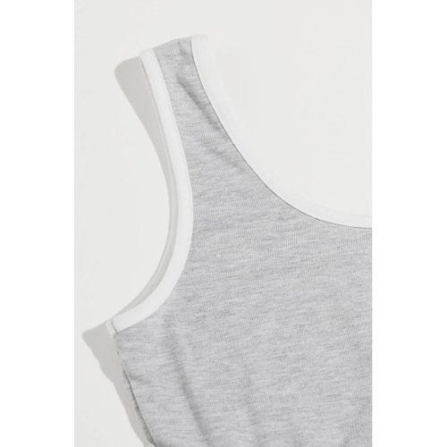 Kadın Gri Askılı Crop Top Ve Şortlu Gecelik Takım