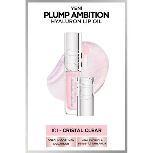 L'Oréal Paris Plump Ambition Hyaluron Lip Oil Besleyici ve Nemlendirici Dudak Parlatıcısı - 101 Cristal Clear