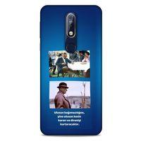 Nokia 7.1 Kılıf Atatürk (6) Silikon Kılıf Koyu Mavi