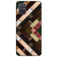 Samsung Galaxy A71 Kılıf Patchwork (7) Telefon Kılıfı Koyu Kahverengi