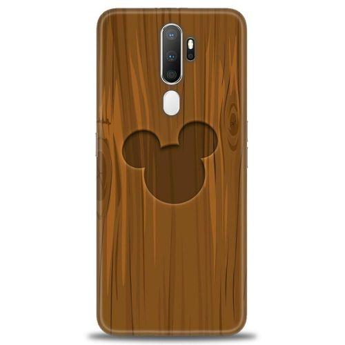 Oppo A5 2020 Kılıf HD Baskılı Kılıf - Ahşap Mickey + Tam Ekran Koruyucu