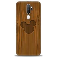 Oppo A5 2020 Kılıf HD Baskılı Kılıf - Ahşap Mickey + Tam Ekran Koruyucu