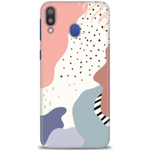 Samsung Galaxy M20 Kılıf HD Baskılı Kılıf - Yaprak ve Benekler + Tam Ekran Koruyucu