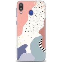 Samsung Galaxy M20 Kılıf HD Baskılı Kılıf - Yaprak ve Benekler + Tam Ekran Koruyucu