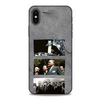 Apple Iphone X Kılıf Atatürk (12) Koruyucu Silikon Gri